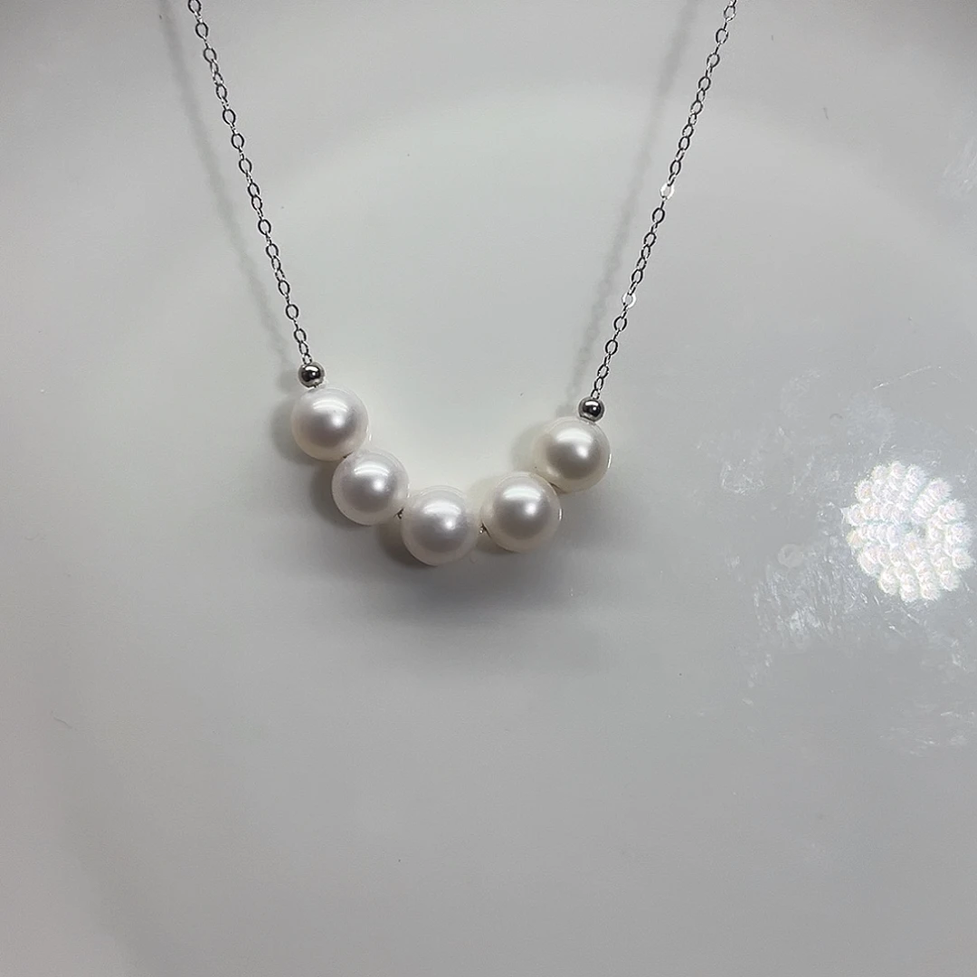 淡水珍珠银S925镶嵌颈饰