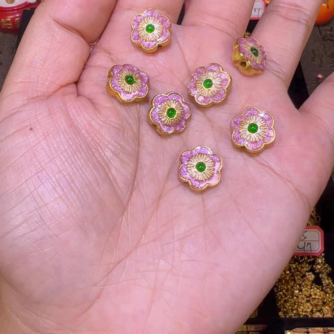 合金紫色樱花穿孔1颗
