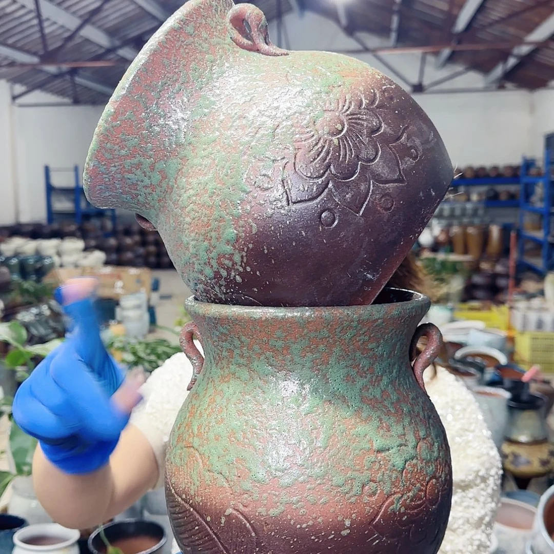 紫砂花盆高21口18