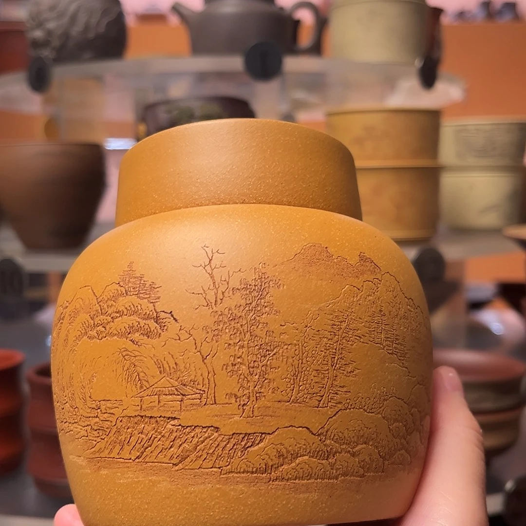 茶杯紫砂黄金段泥 醒茶罐