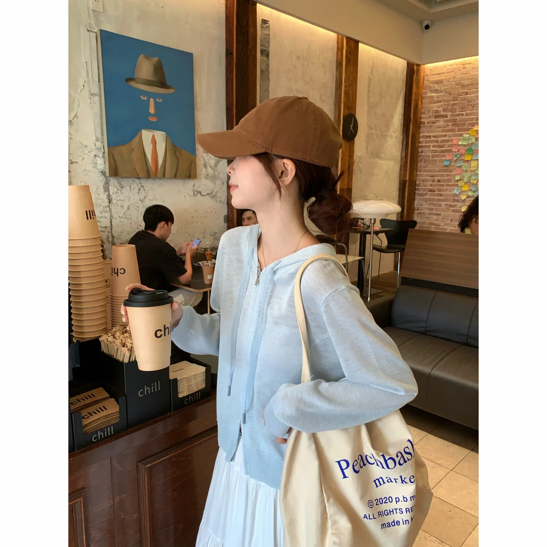 【C·Cai】连帽拉链薄款开衫3118#休闲宽松显瘦外套