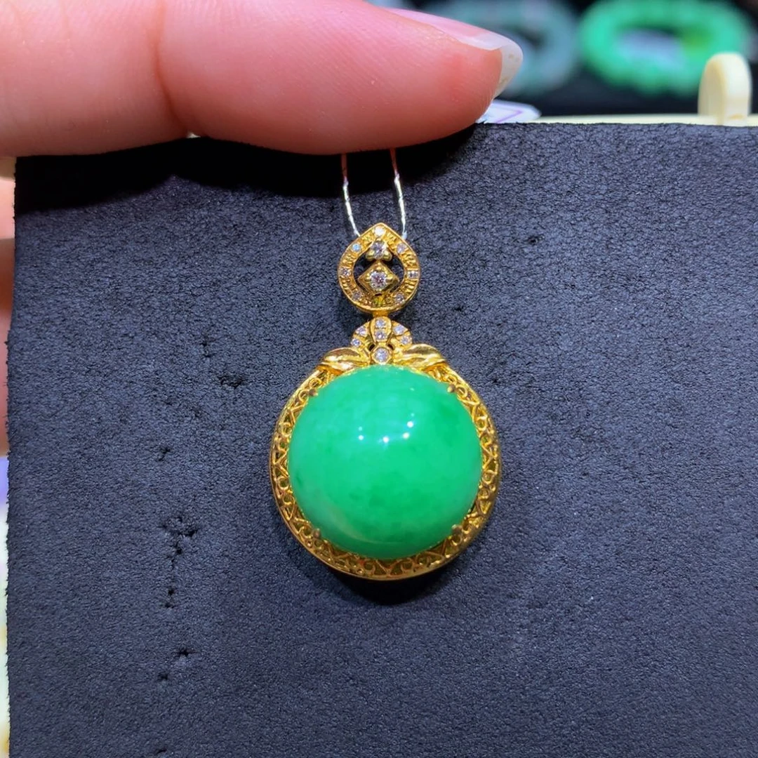 翡翠18K金镶嵌手链翡翠