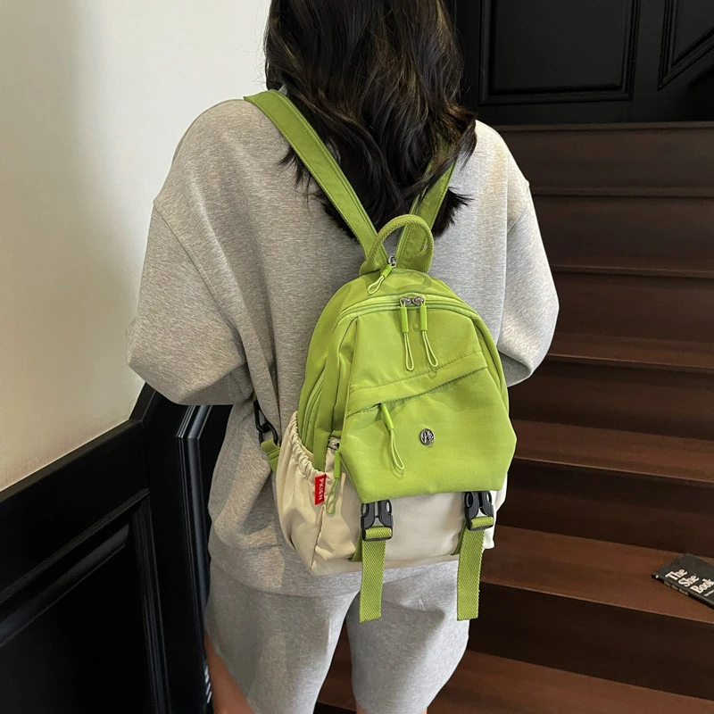 撞色多功能轻便旅行小包胸包百搭单肩斜跨双肩包时尚休闲包登山包