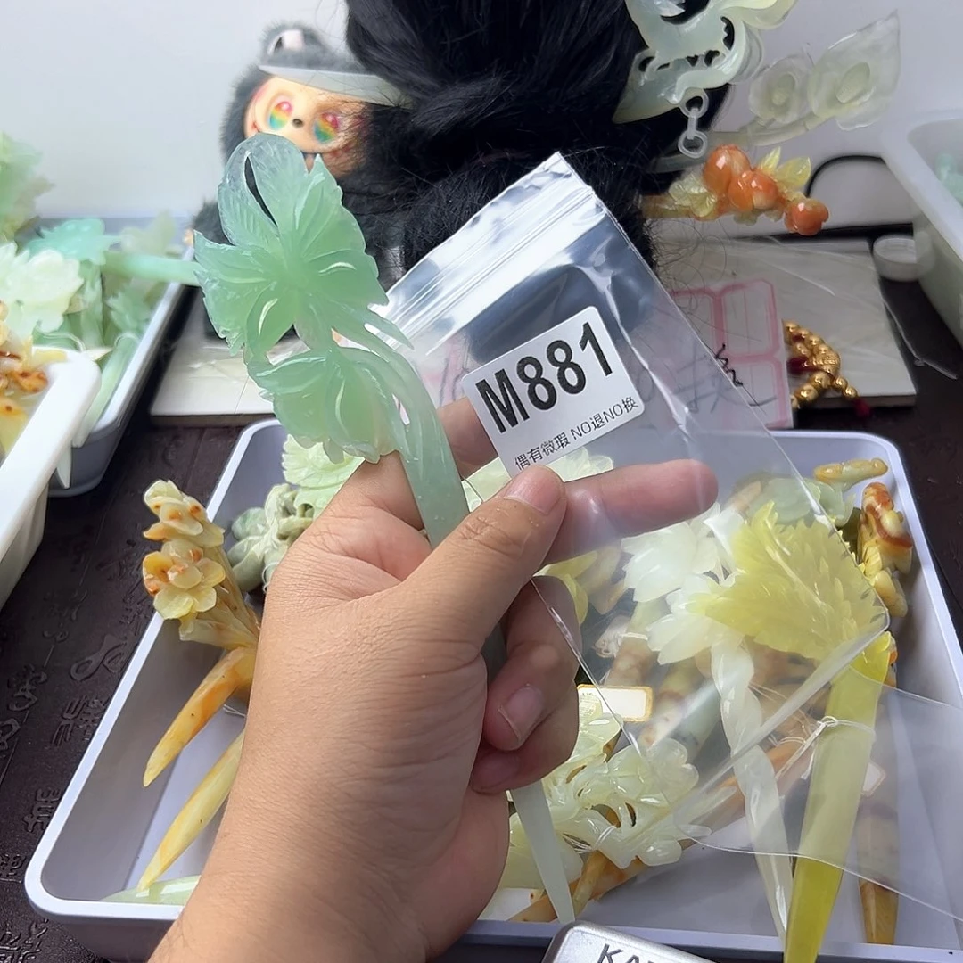 合金蛇纹石玉发饰用****，