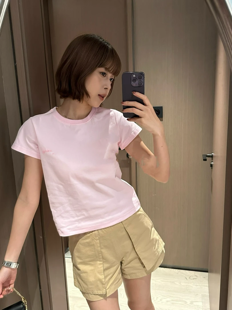 正确～王新款字母大小版型压胶重影T恤宽松上衣松弛百搭两色可选