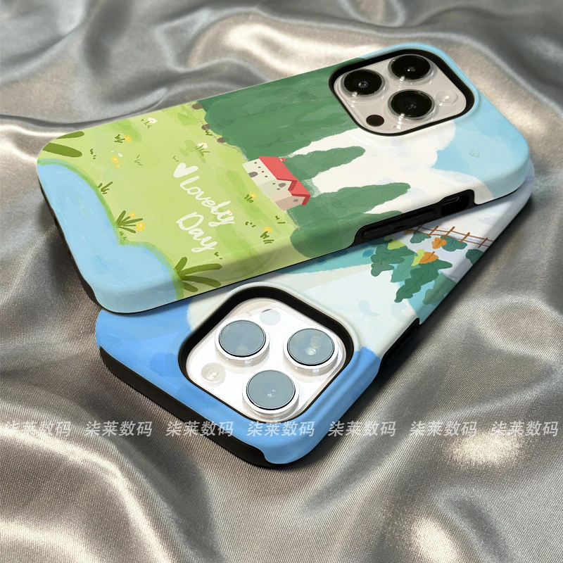 适用于苹果17promax手机壳iPhone16草地15华为oppo小米vivo荣耀14