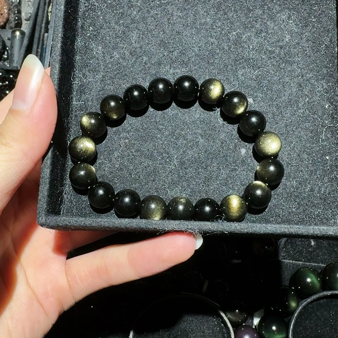 菩***提黑曜岩未镶嵌手链