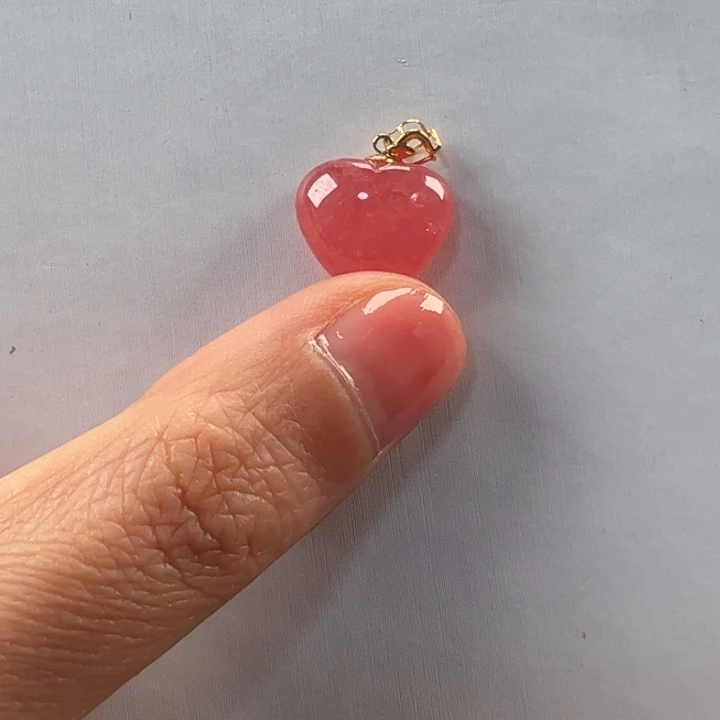 菱锰矿（红纹石）吊坠(不含链)18K金镶嵌?**?