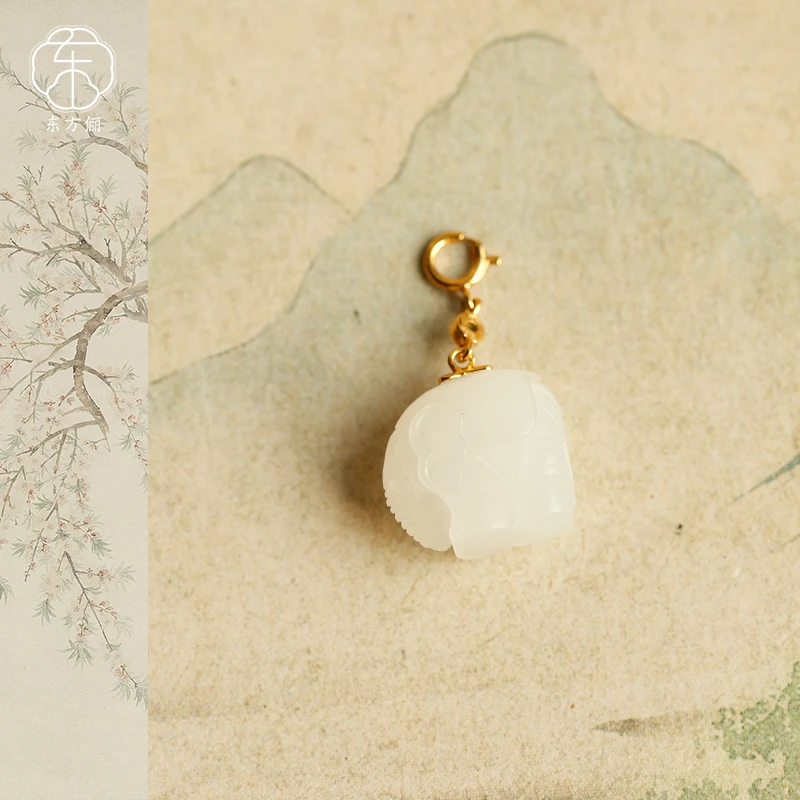 东方俪DOFUNLY【消霜雪】和田玉吉象18K金设计款吊坠WYDZ浮岚