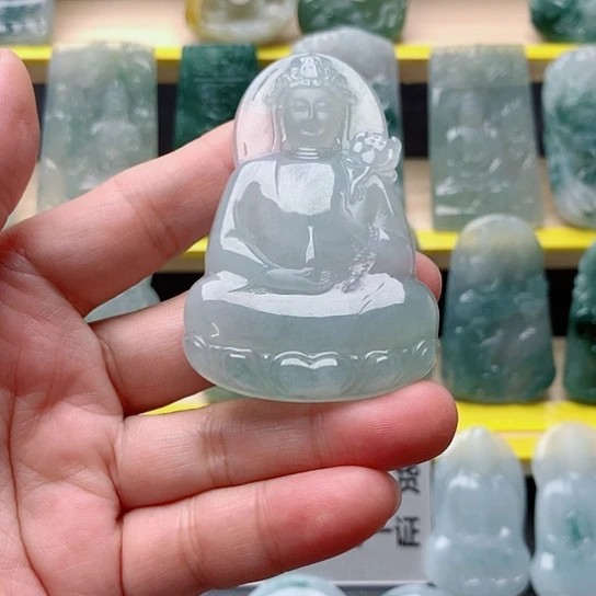 万***爷翡翠未镶嵌吊坠(不含链)素衣观音