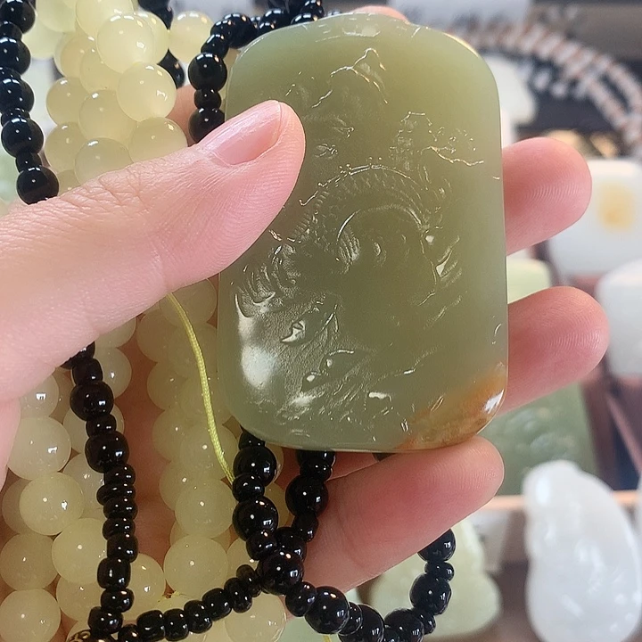 长石玉未镶嵌牌子方解石玉