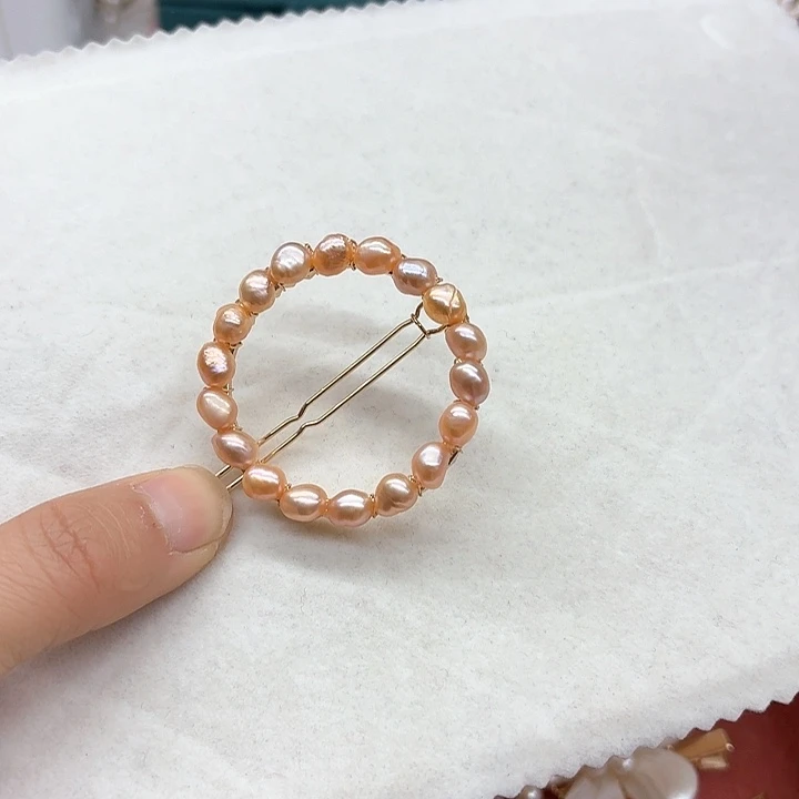 淡水珍珠发饰银S925镶嵌