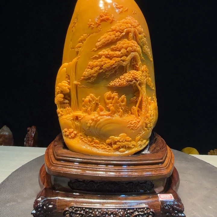 人***生寿山石山水画作品