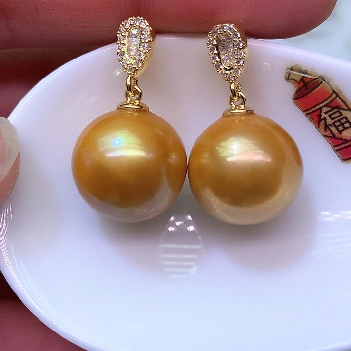 银S925镶嵌耳饰淡水珍珠