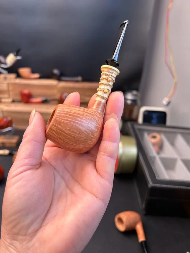 石楠木竹节撞球烟斗