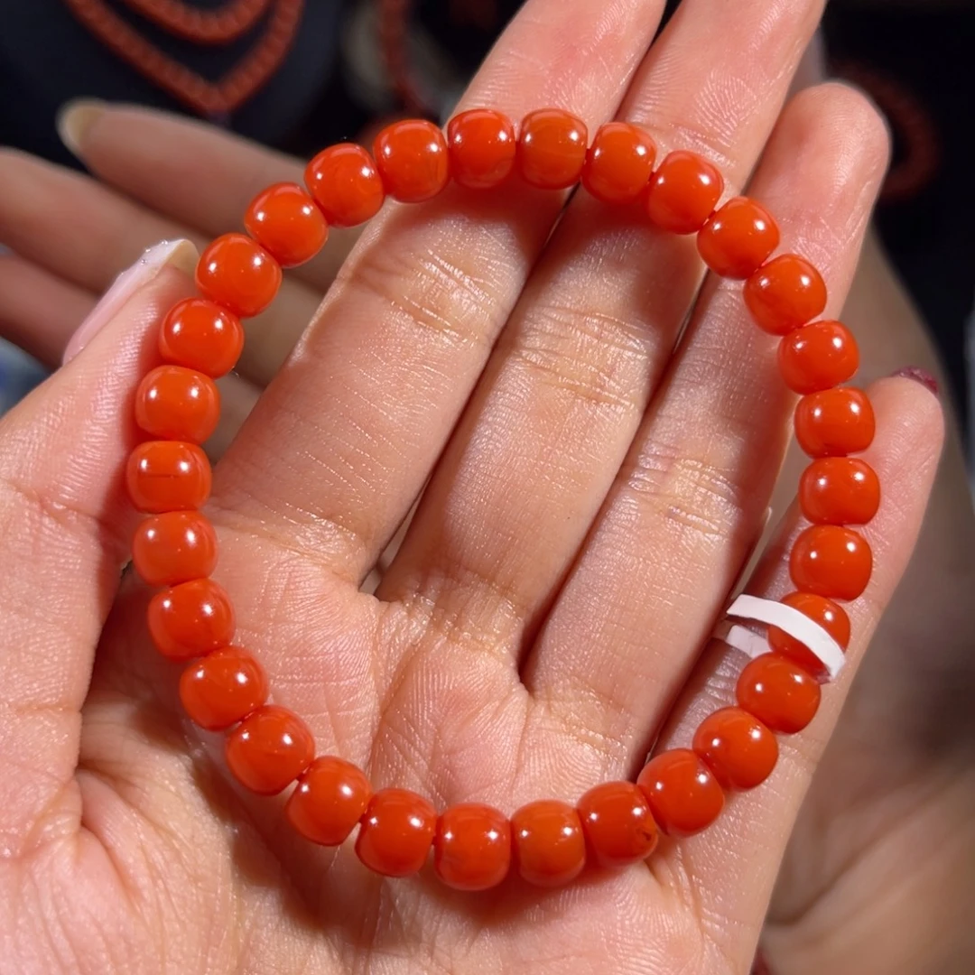 南红玛瑙未镶嵌老形单圈7mm