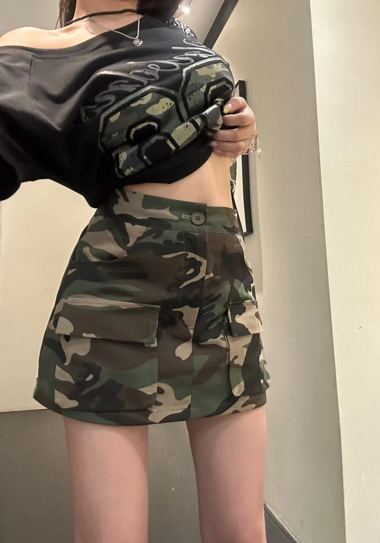 【HuiHui】迷彩裙夏季设计感高腰显瘦时尚（H8583）
