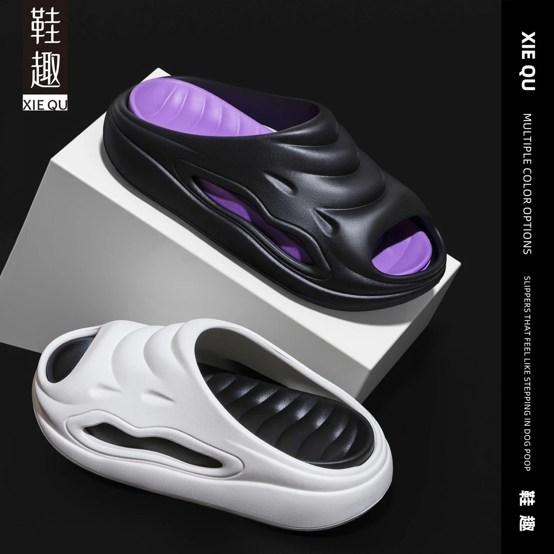 鞋趣2025新款飞机运动拖鞋户外夏季新配色外穿防滑厚底潮流男凉拖