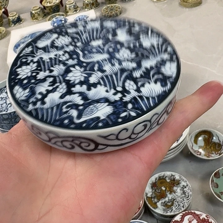 瓷片青花一路连科盖直景德镇
