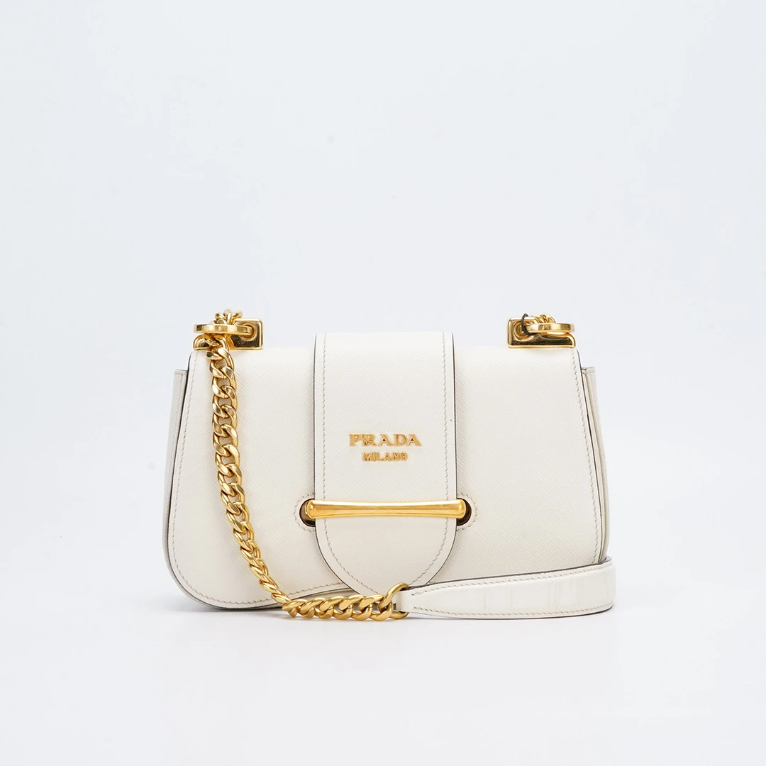 95新 Prada/普拉达 【总仓】 sidonie 白金斜挎包/BGD401550001