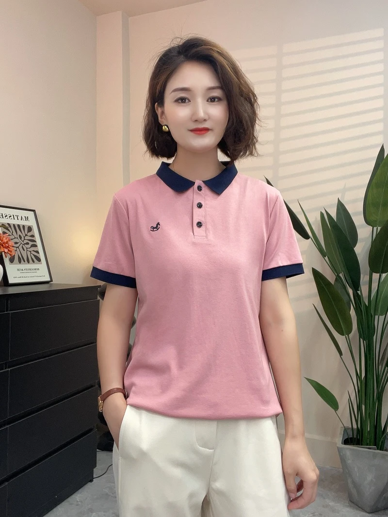 夏季新款时尚洋气百搭女短袖T恤减龄显瘦上衣