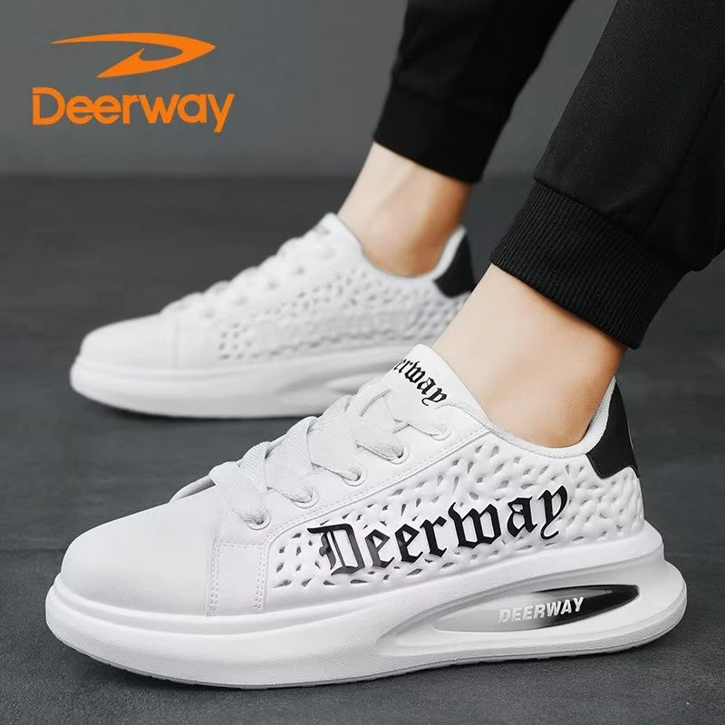 Deerway/德尔惠男鞋2025新款透气超轻便厚底运动休闲麦昆毒液潮鞋