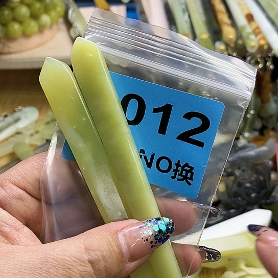 蛇纹石玉发簪未镶嵌心**惜