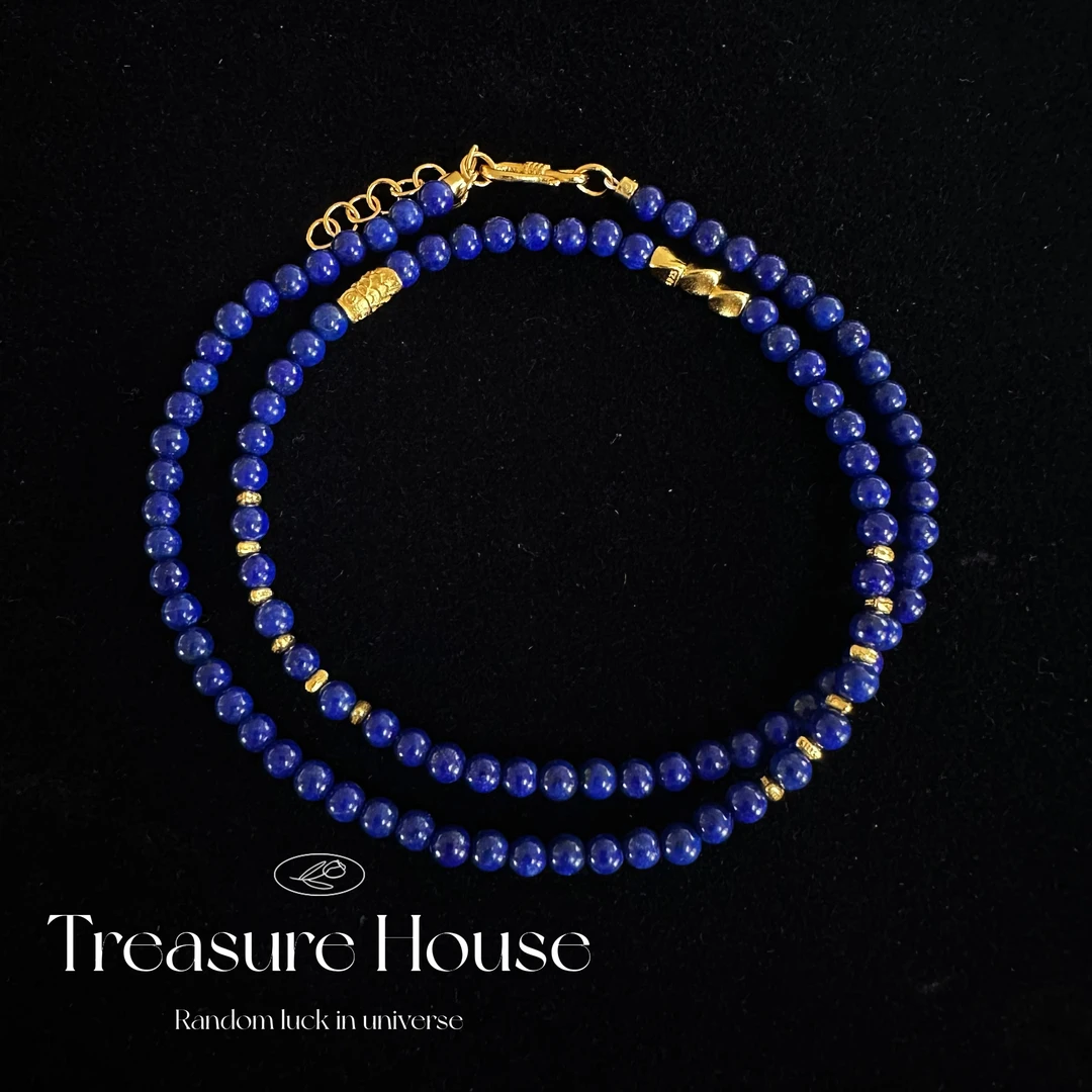 【宝藏】4-5mm青金石设计感简约高级感多圈手串