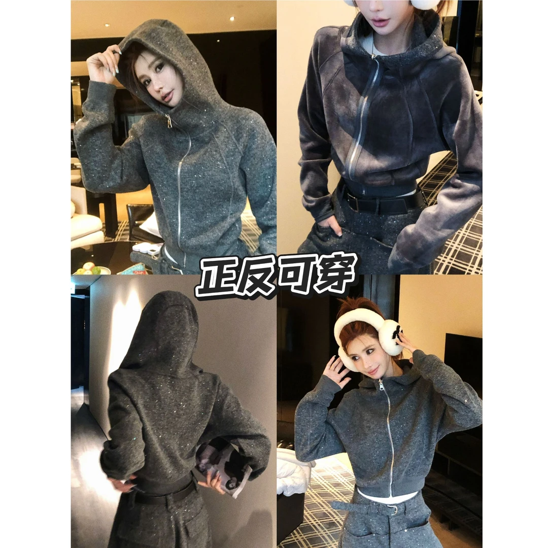 婉君Q【羊毛正反两穿lulu外套】秋季两面可穿短外套LWJ25C3TZ3157