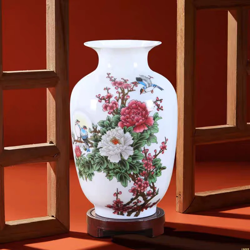 景德镇陶瓷粉彩月亮花桌面小冬瓜摆件