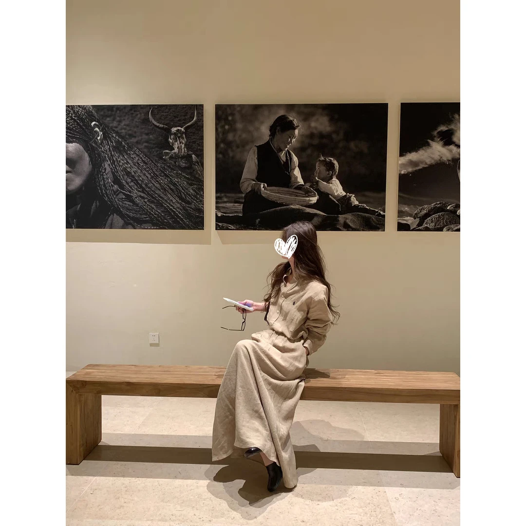 金敏喜纸片人套装 长袖休闲防晒衬衫高腰长款半身裙夏季两件套