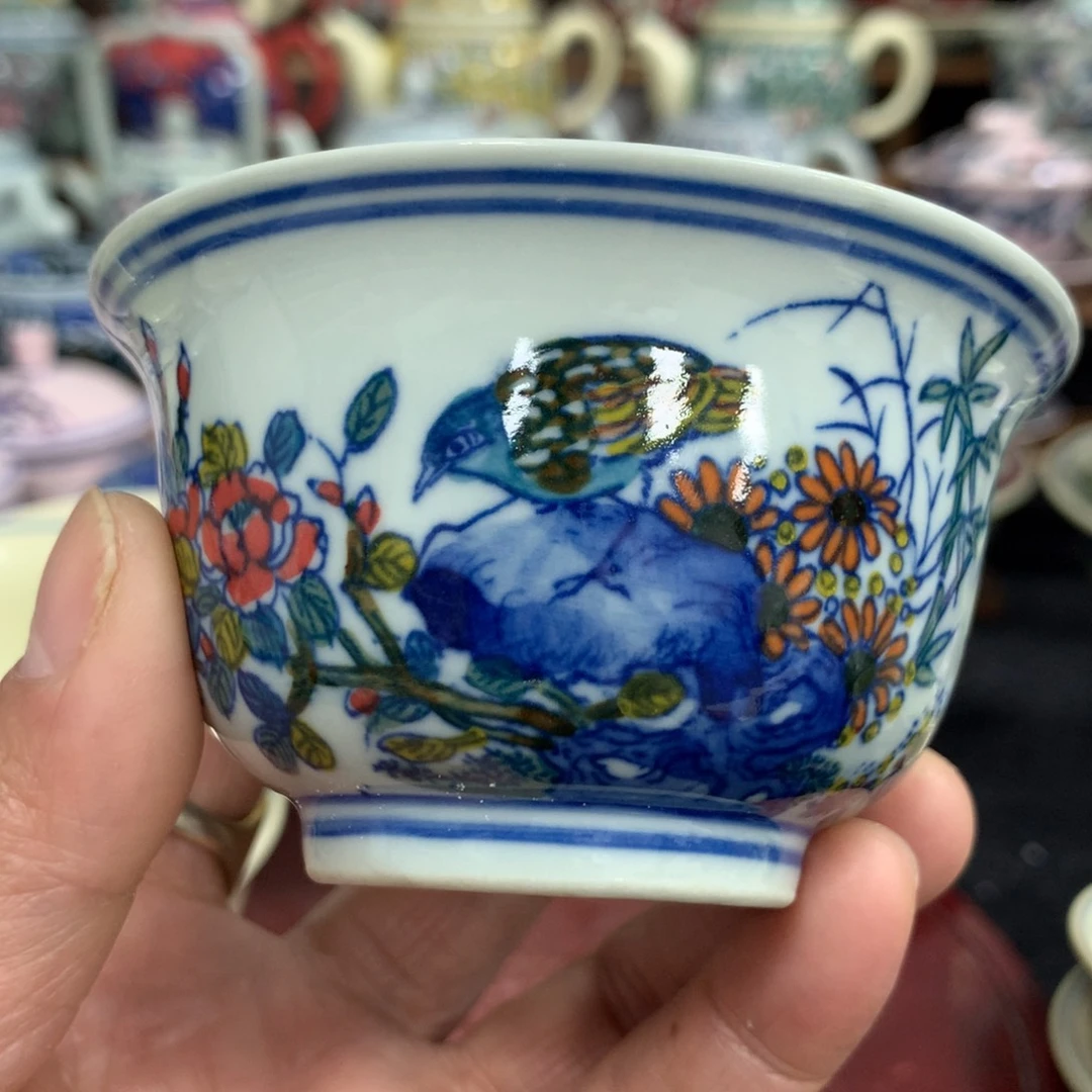 其他陶黄稀土红地梅花纹小碟 柴窑手绘 直径13.5cm ¥70