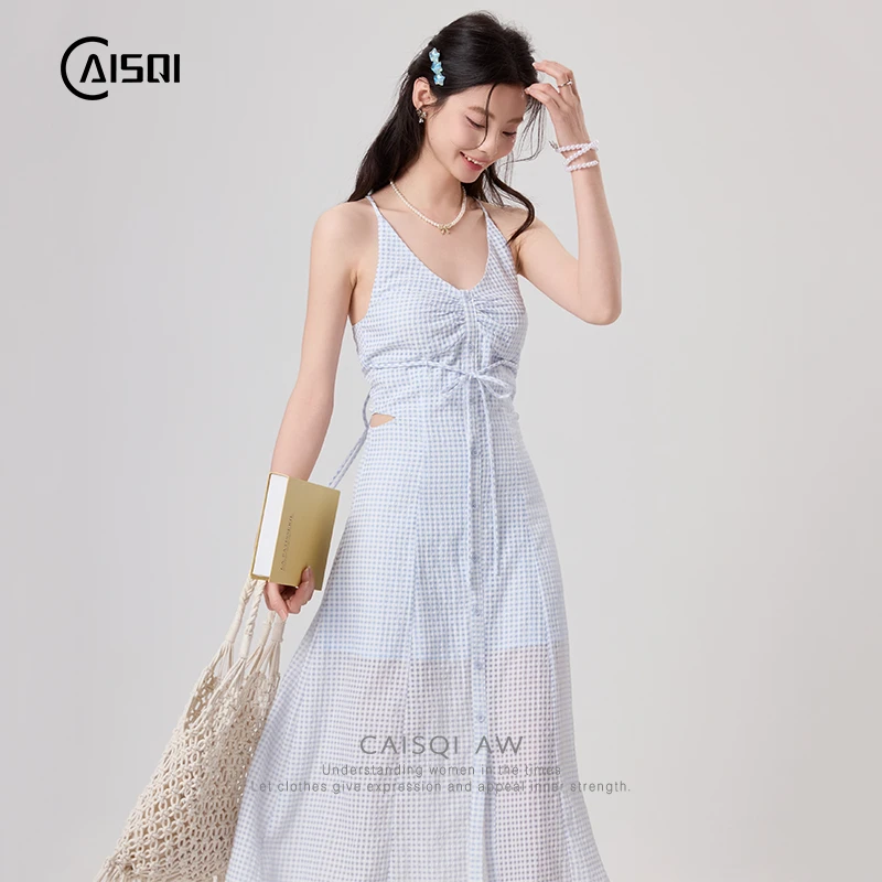 新疆乌市发货柴十七海边穿搭法式甜美度假风吊带连衣裙女夏季新款