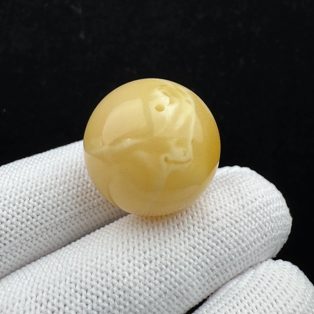 M7730天然蜜蜡妖花圆珠22mm 支持鉴定假一罚四