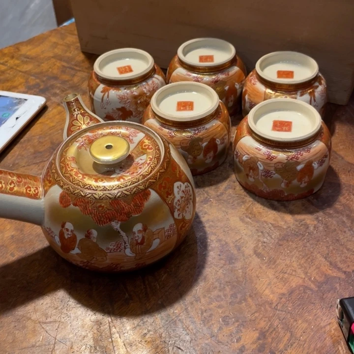 陶瓷小六古美术工艺品摆件