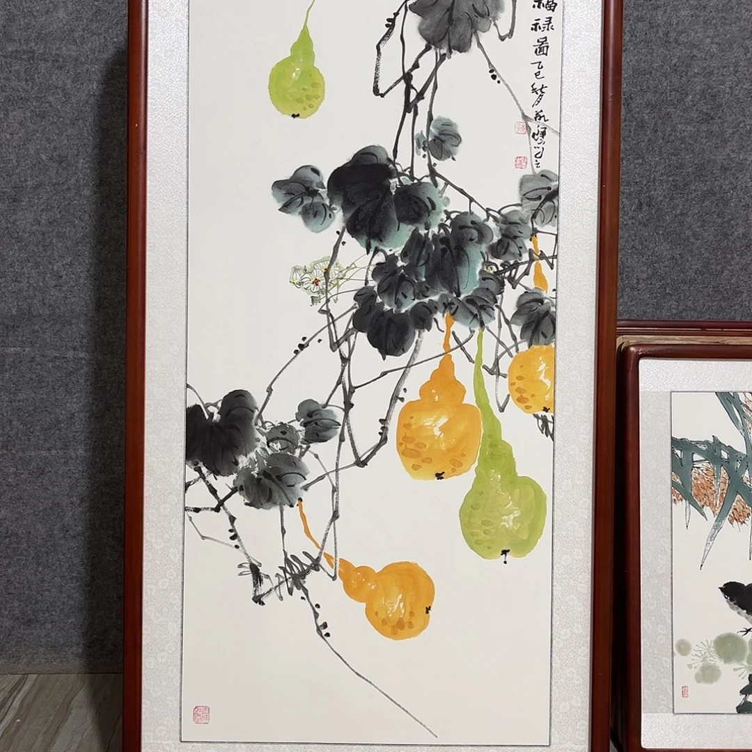 国画书画作品带框63×123