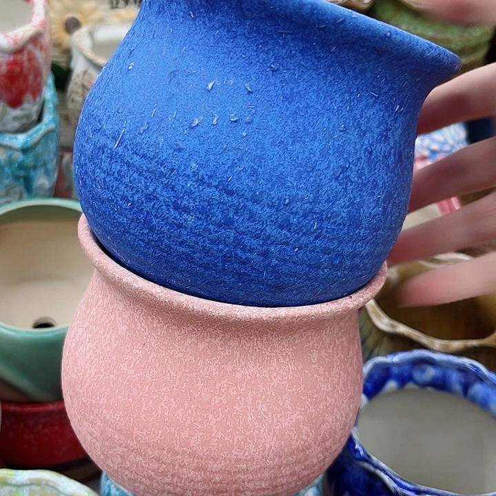 多肉绿植陶瓷花盆9.9包邮，有孔