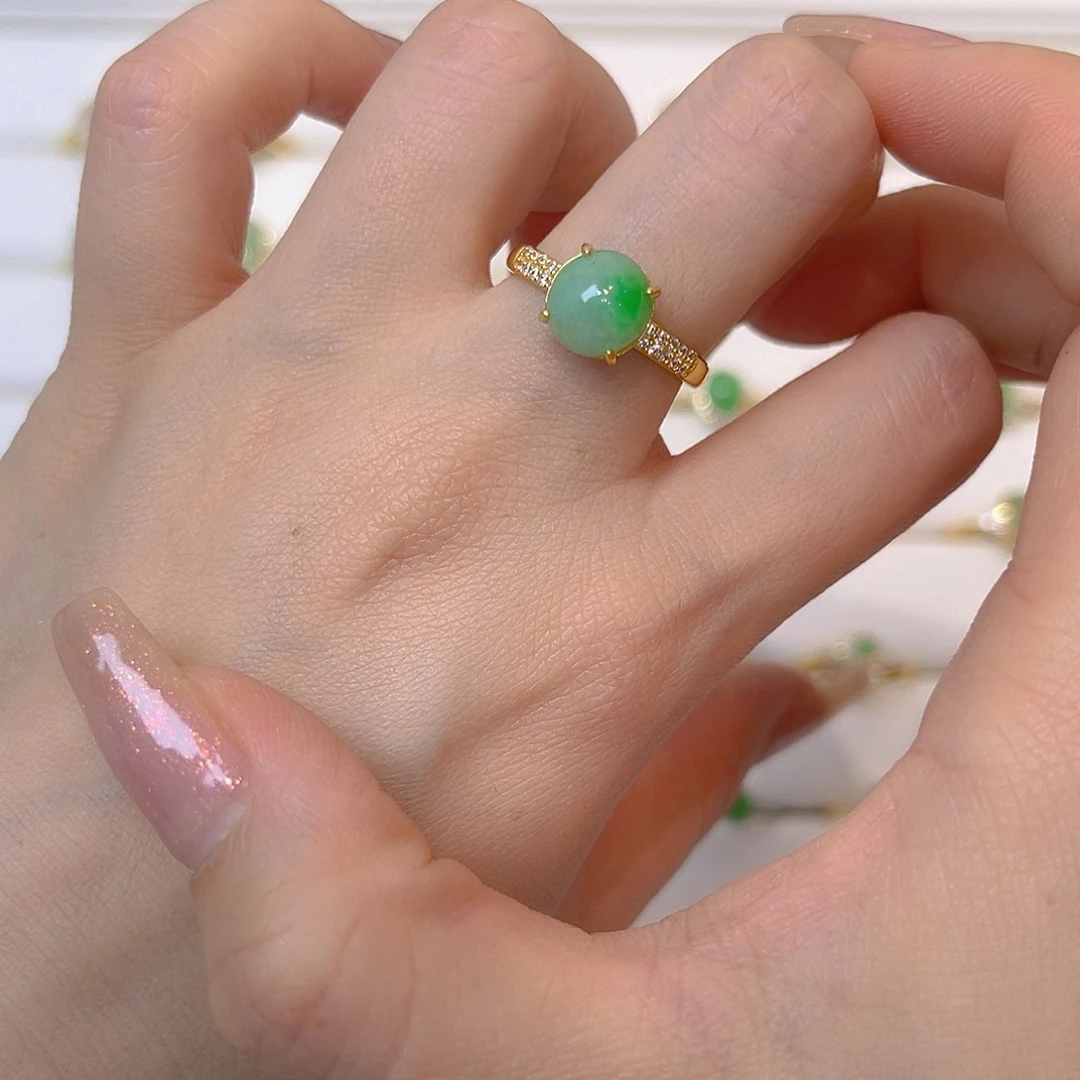 翡翠戒指银S925镶嵌