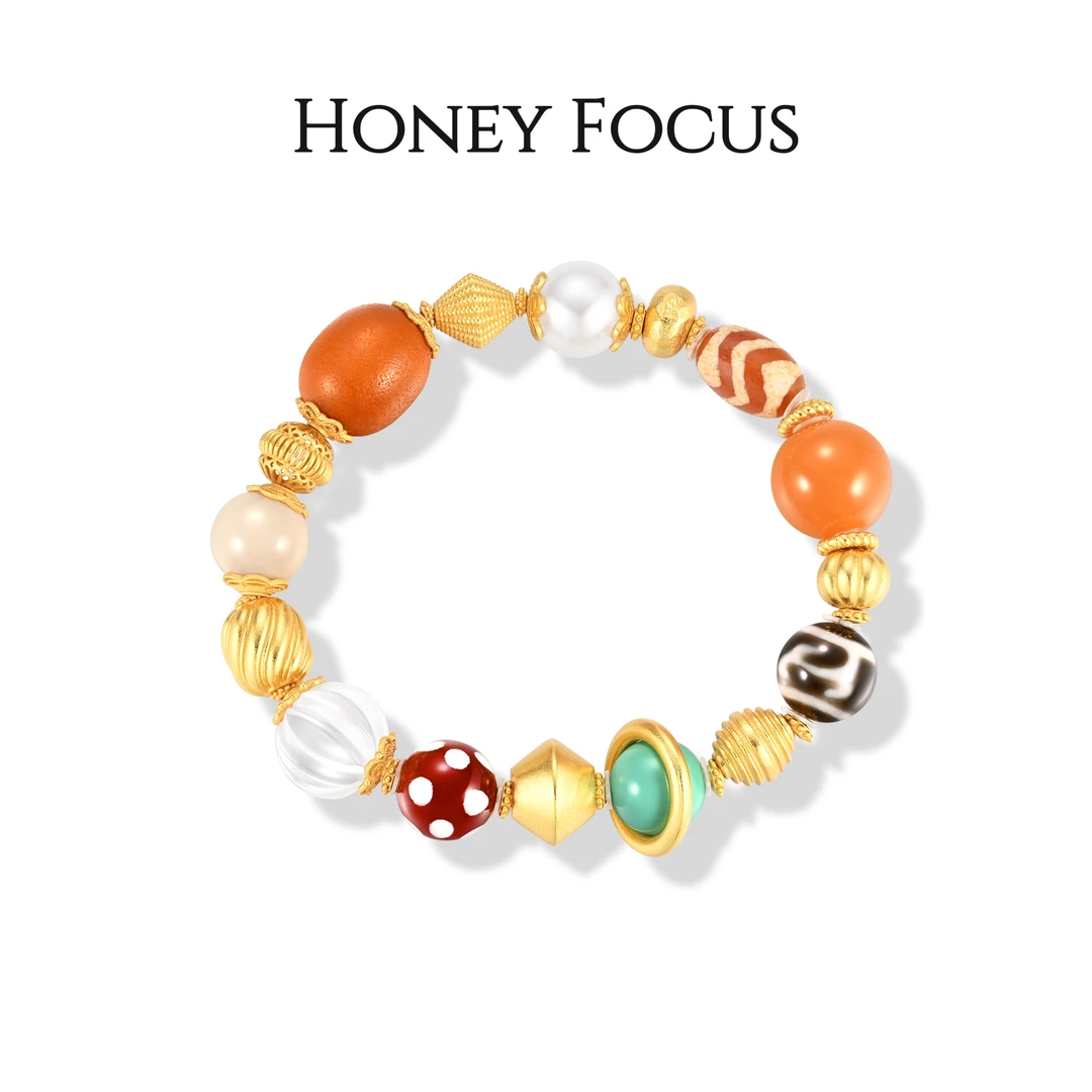 925银合成锆石手链 多宝手串 中式小众彩色百搭手串 #9066