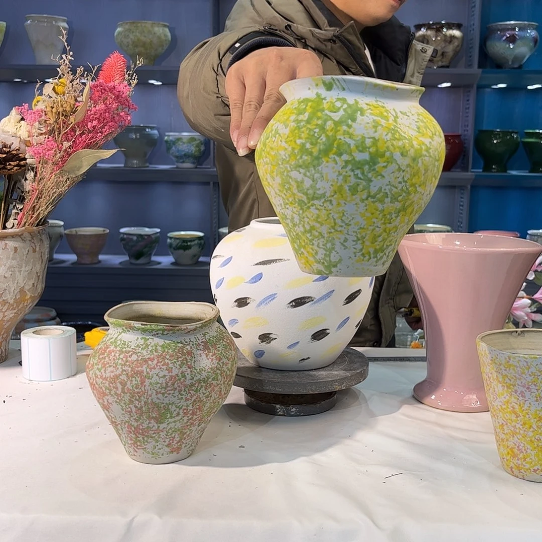 摆件陶口径10高16