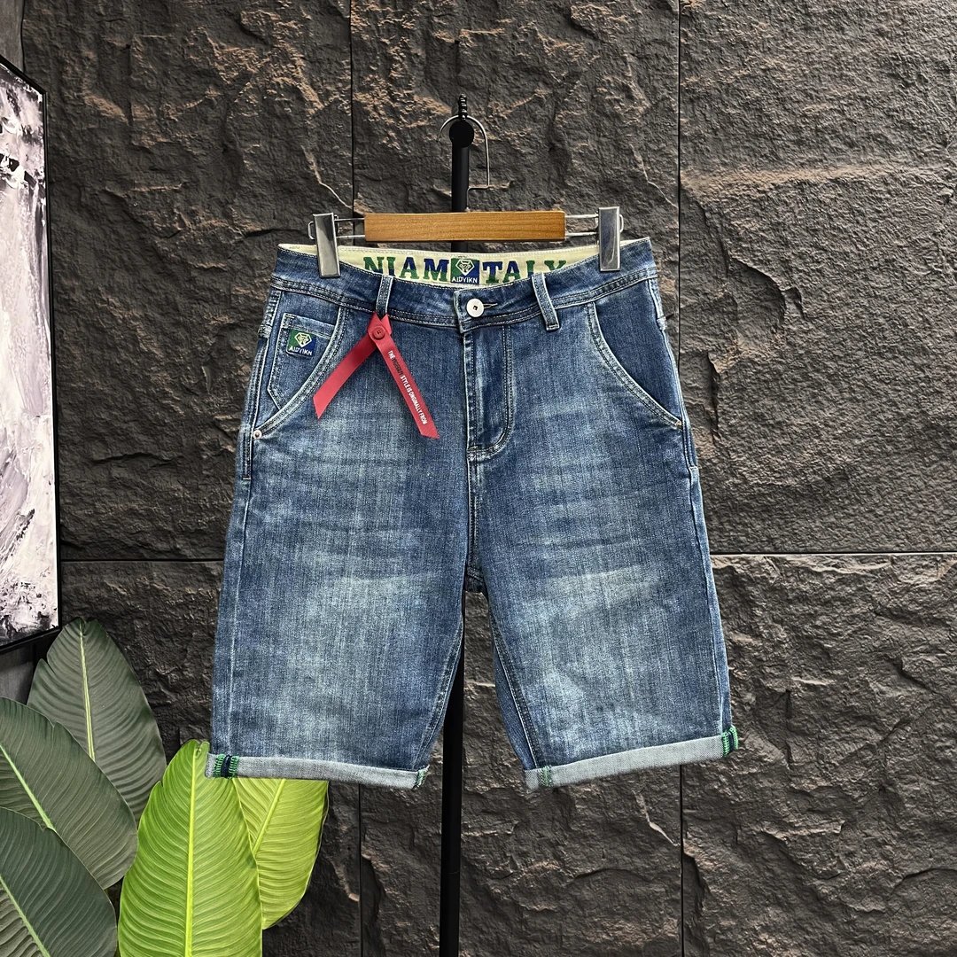 2025新款爆款弹力牛仔裤男宽松简约潮流直筒百搭五分短裤男士