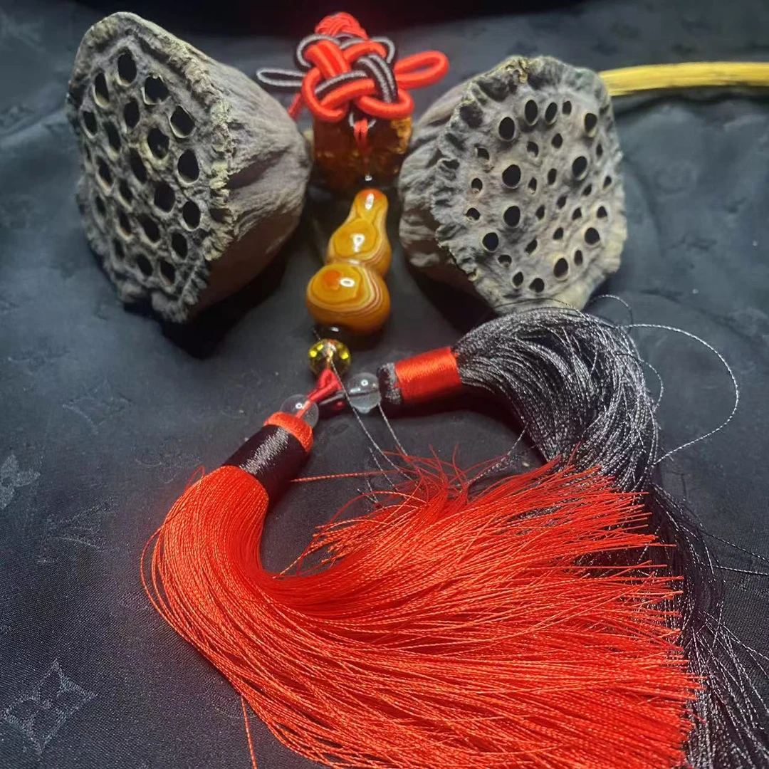 【玉合缘】天然战国红玛瑙玉髓葫芦车挂挂件-多样性发一  1027