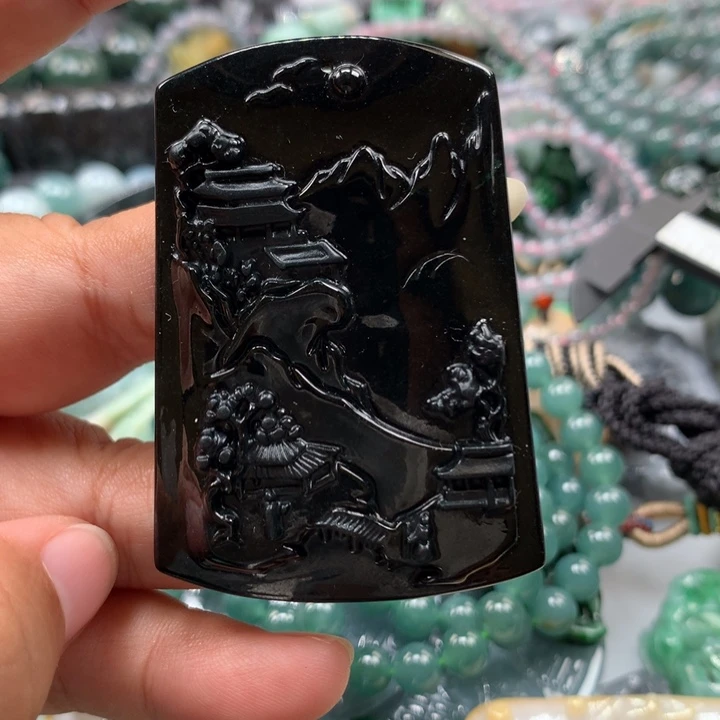 翡翠颈饰未镶嵌保真天然A货翡翠