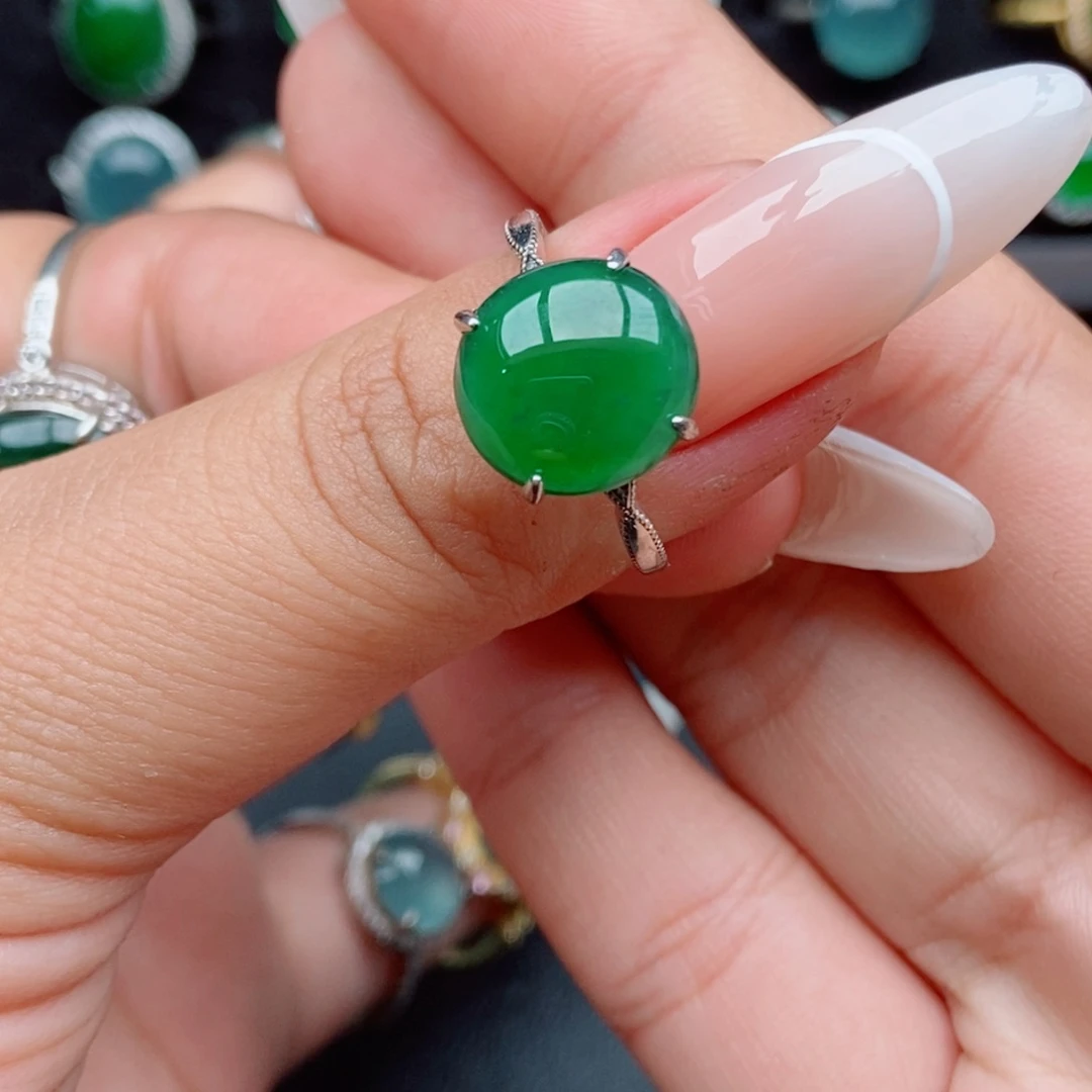 翡翠戒指银S925镶嵌用****185877