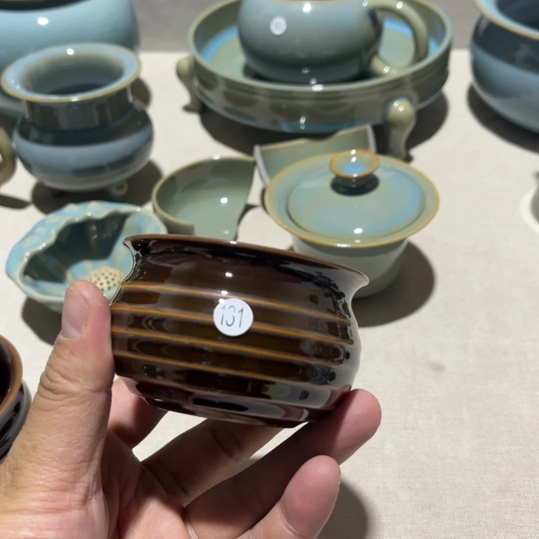 【闪购商品】?**哥炫纹杯紫金釉原矿