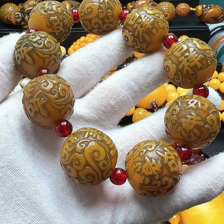 琥珀未镶嵌颈饰手串