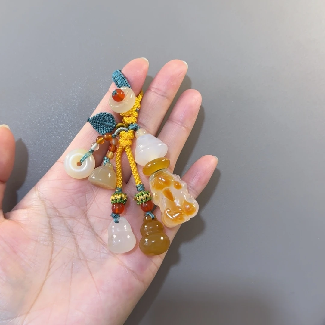 未镶嵌钥匙挂件玛瑙/玉髓