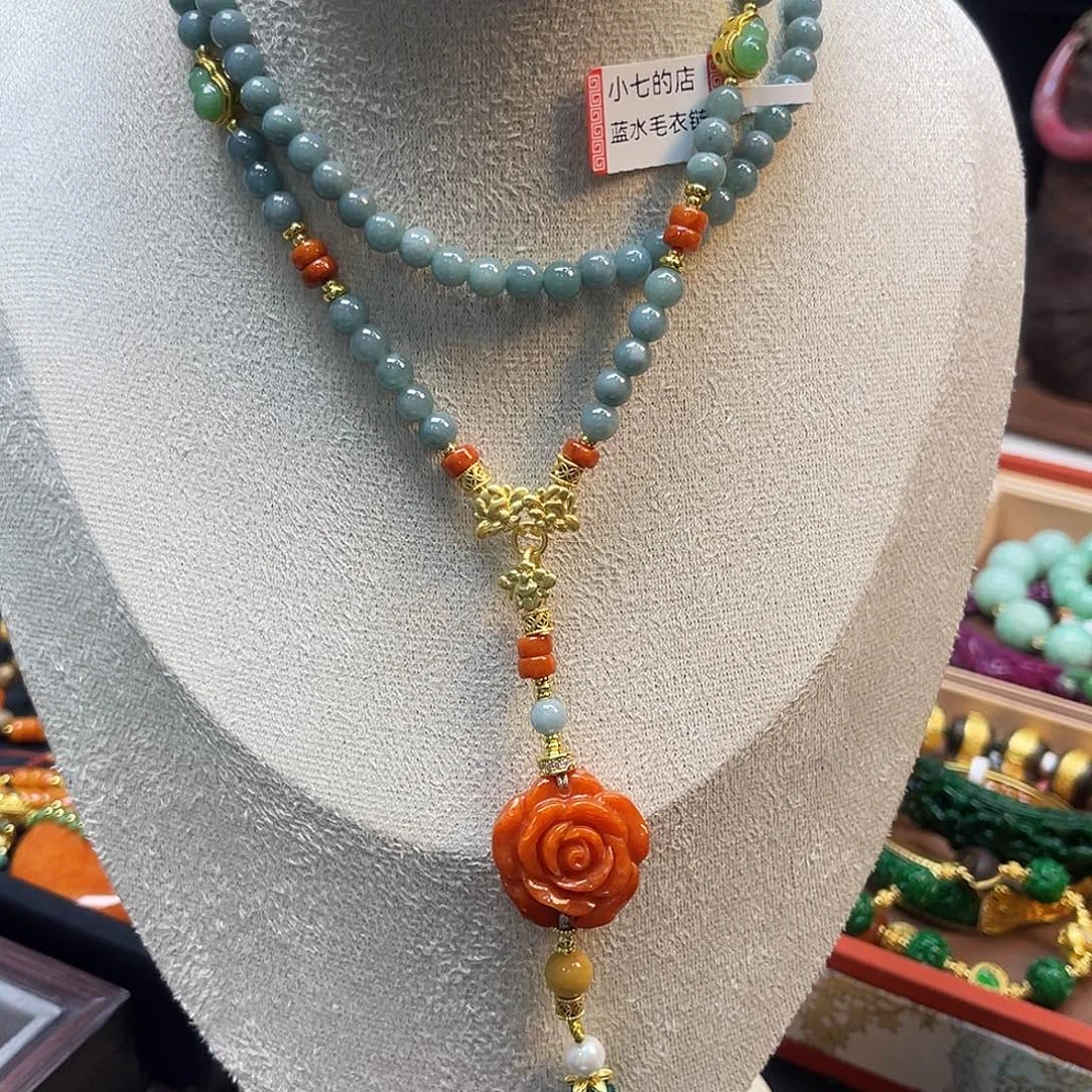 翡翠未镶嵌项链炸