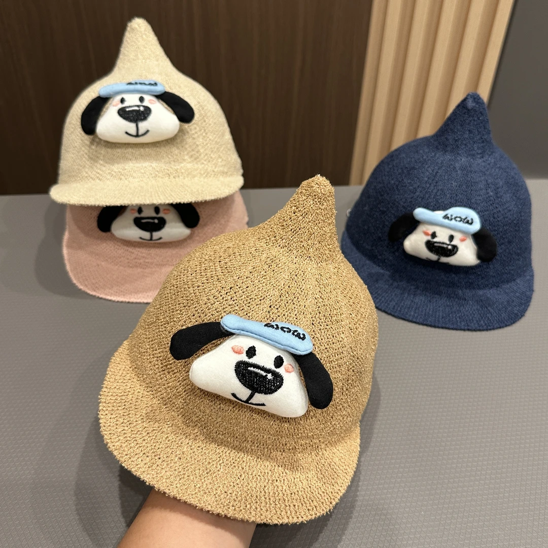 【可爱小狗】婴儿遮阳帽夏季薄款男女童卡通豆丁鸭舌帽个性防晒草