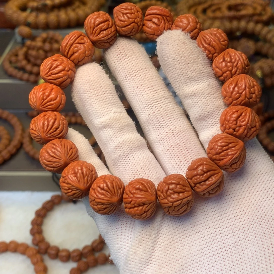 狗***爹手串桃核秦岭龙纹